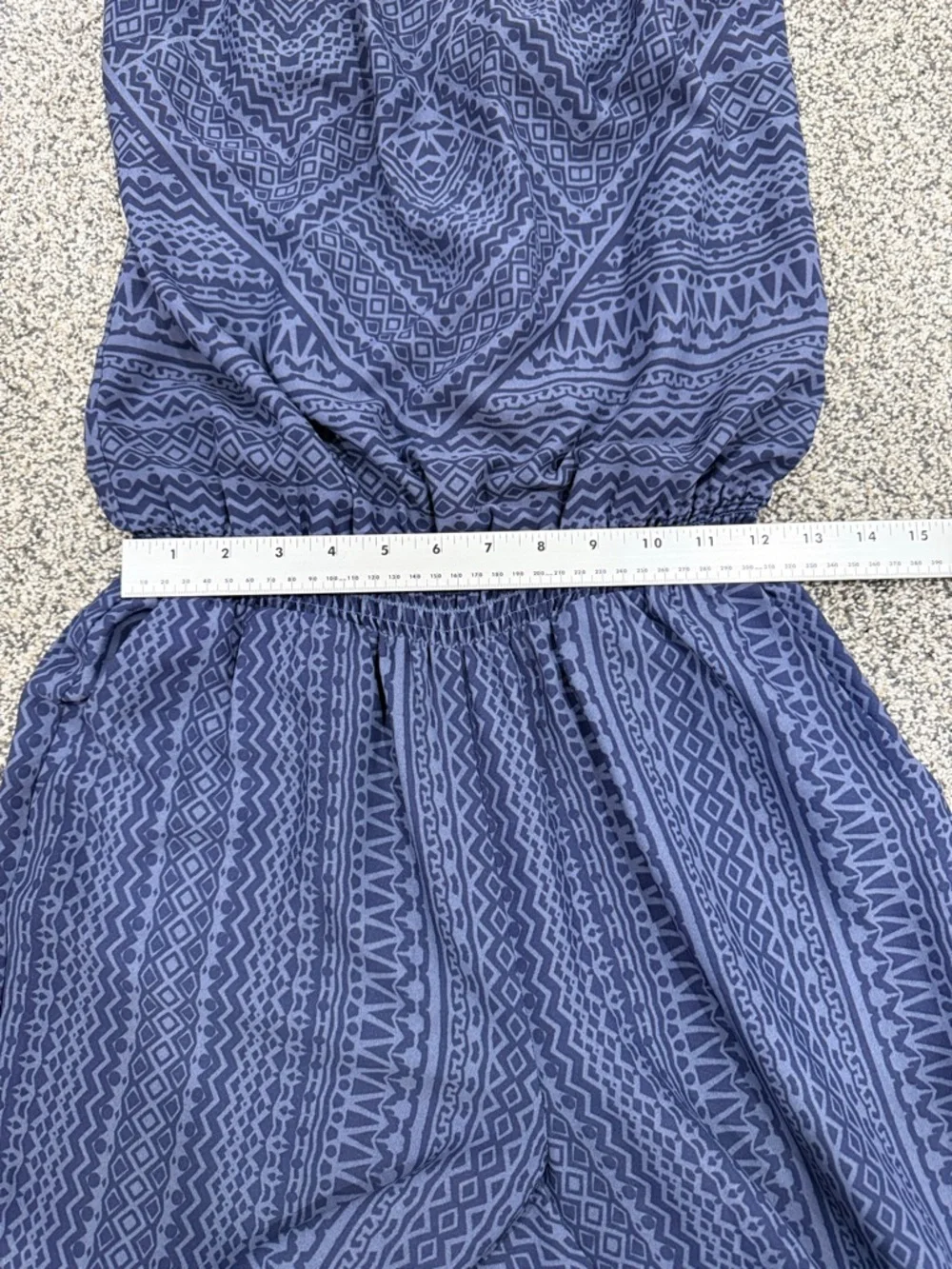Prana Bijou Halter Aztec Print Relaxed Fit Versatile Jumpsuit Purple Blue Size M